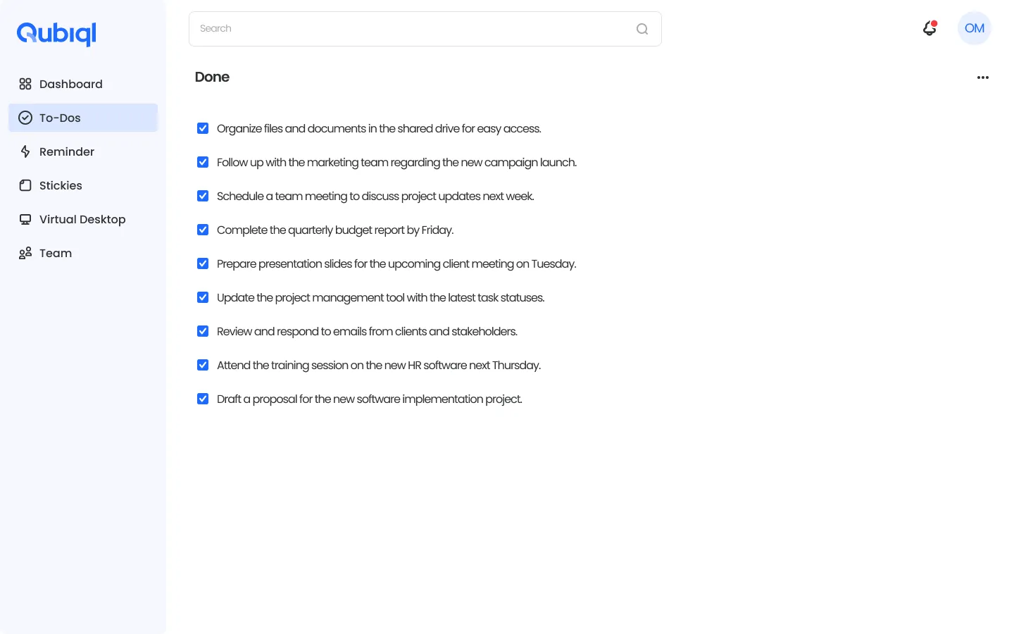 New todo - Done task